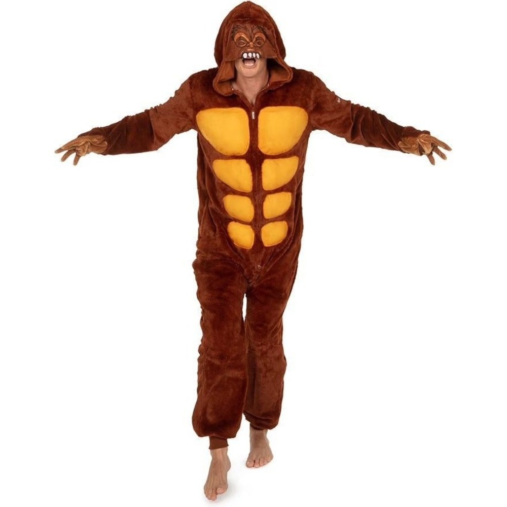 TE1809 - Tipsy Elves Sasquatch Jumpsuit Costume Medium Halloween 🎃 Fleece